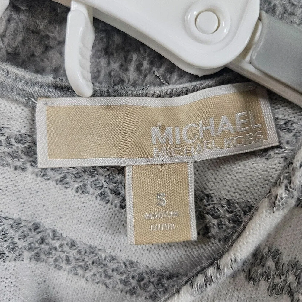 Michael Kors Sleeveless Top Women‎ Small Knit White Gray Striped - S